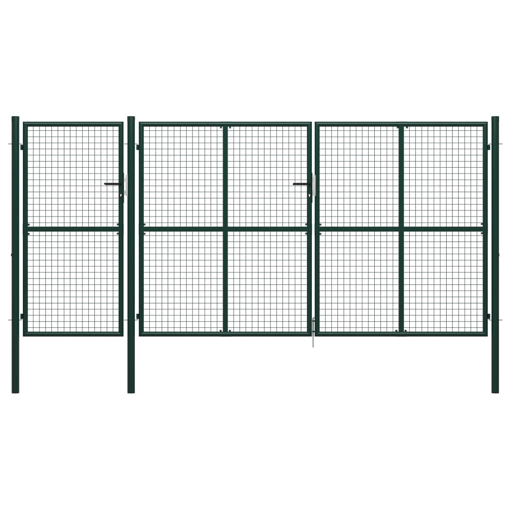 Gartentor Stahl 400 x 200 cm Grün