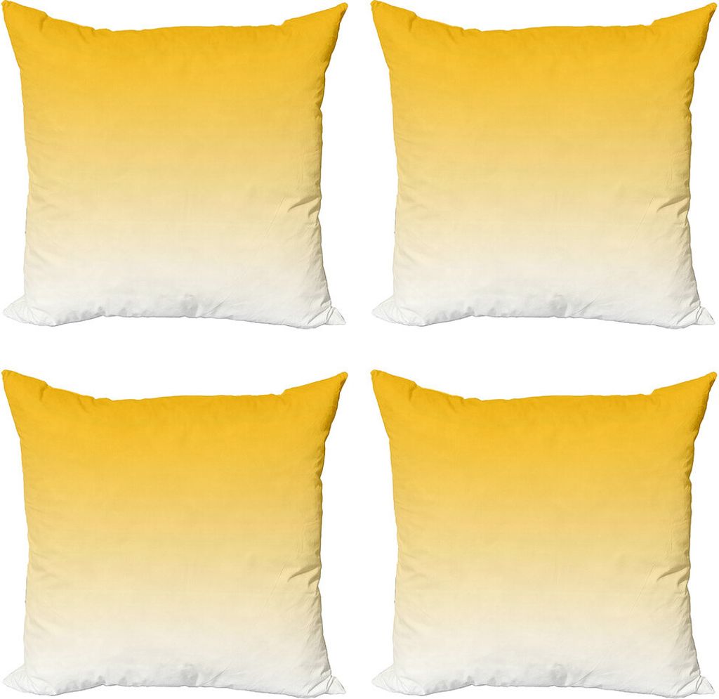 ABAKUHAUS Ombre Kissenbezug Set (4 Stück), Sommer-Strand-Liebhaber, Moderner Doppelseitiger Digitaldruck, 50 cm x 50 cm, Blassgelb