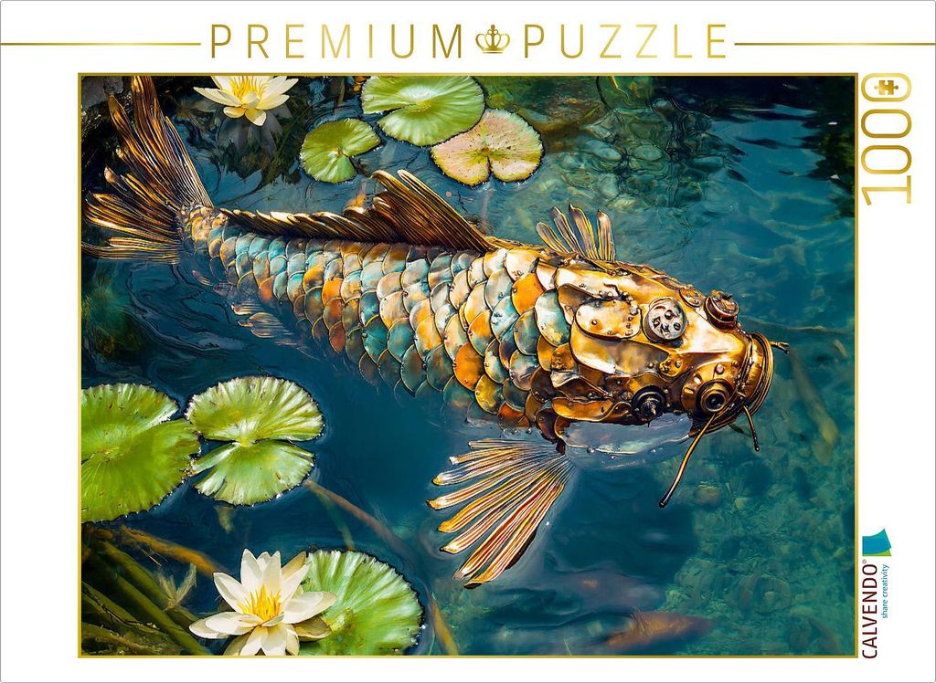 CALVENDO Puzzle Metall-Koi im Teich: Stilvolle Produktbild 