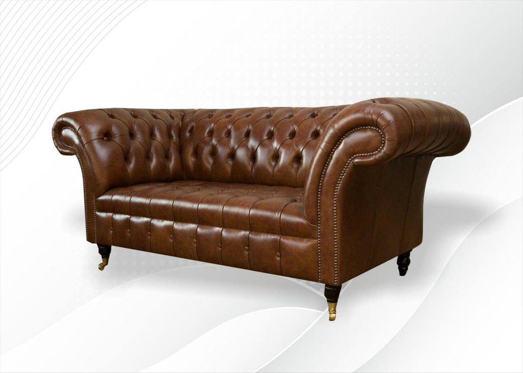 Chesterfield Sofa 2 Sitzer Polster Designer Couchen Sofas Garnitur Sofa #325 Neu