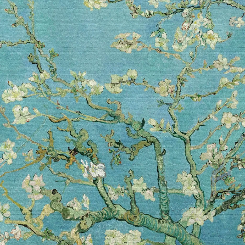 Toile imprimée Branche d'amandier Van Gogh - Cadre mural en bois