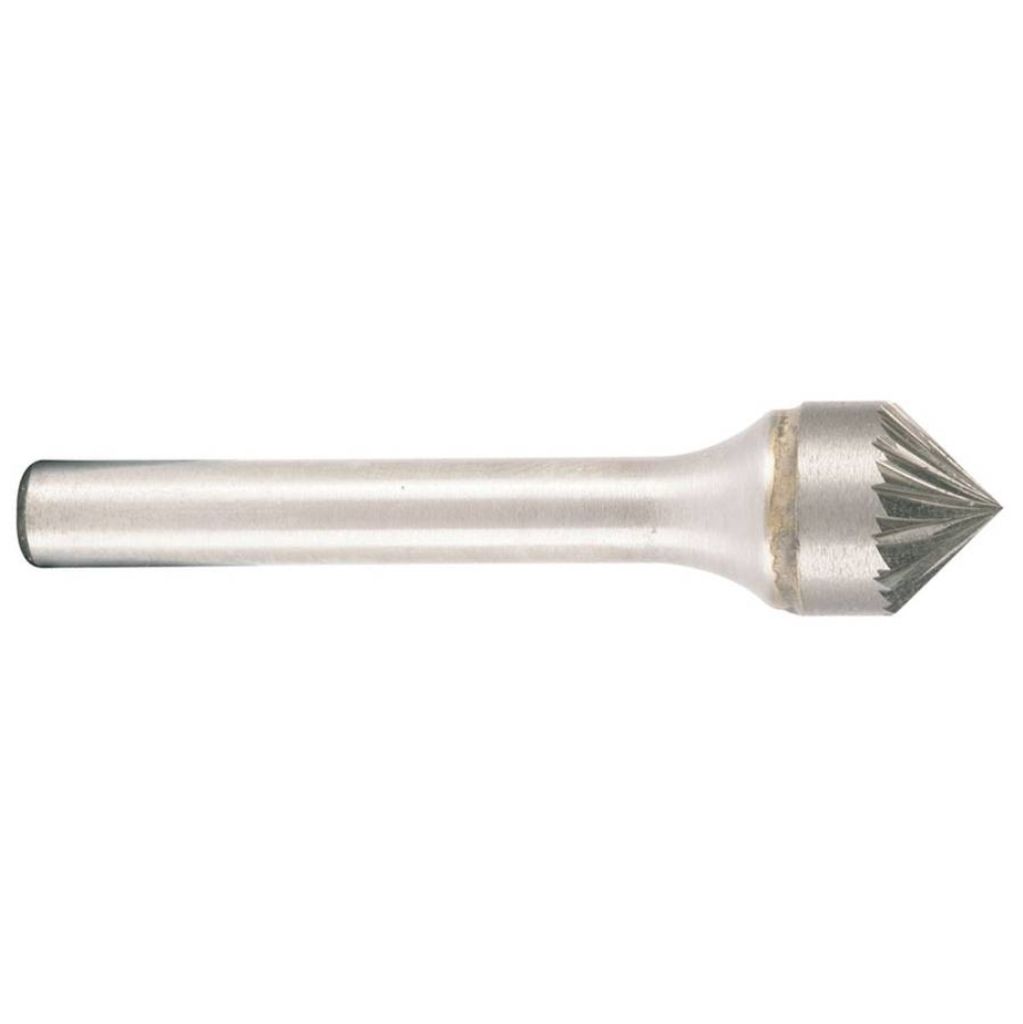 Projahn Hartmetallfräser, Form K Kegel 90° d1 6.0 mm, Schaftd. 6.0 mm Kreuzverzahnung