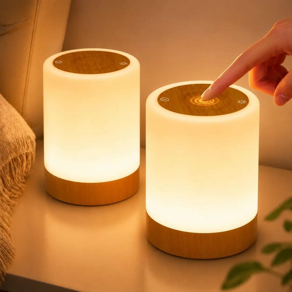 LED Nachttischlampe 2er Set, Nachttischlampe Touch Produktbild 