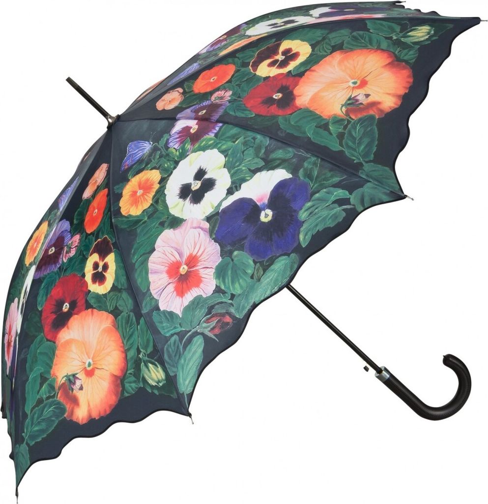Regenschirm Stockschirm Motiv Stiefmütterchen Produktbild 