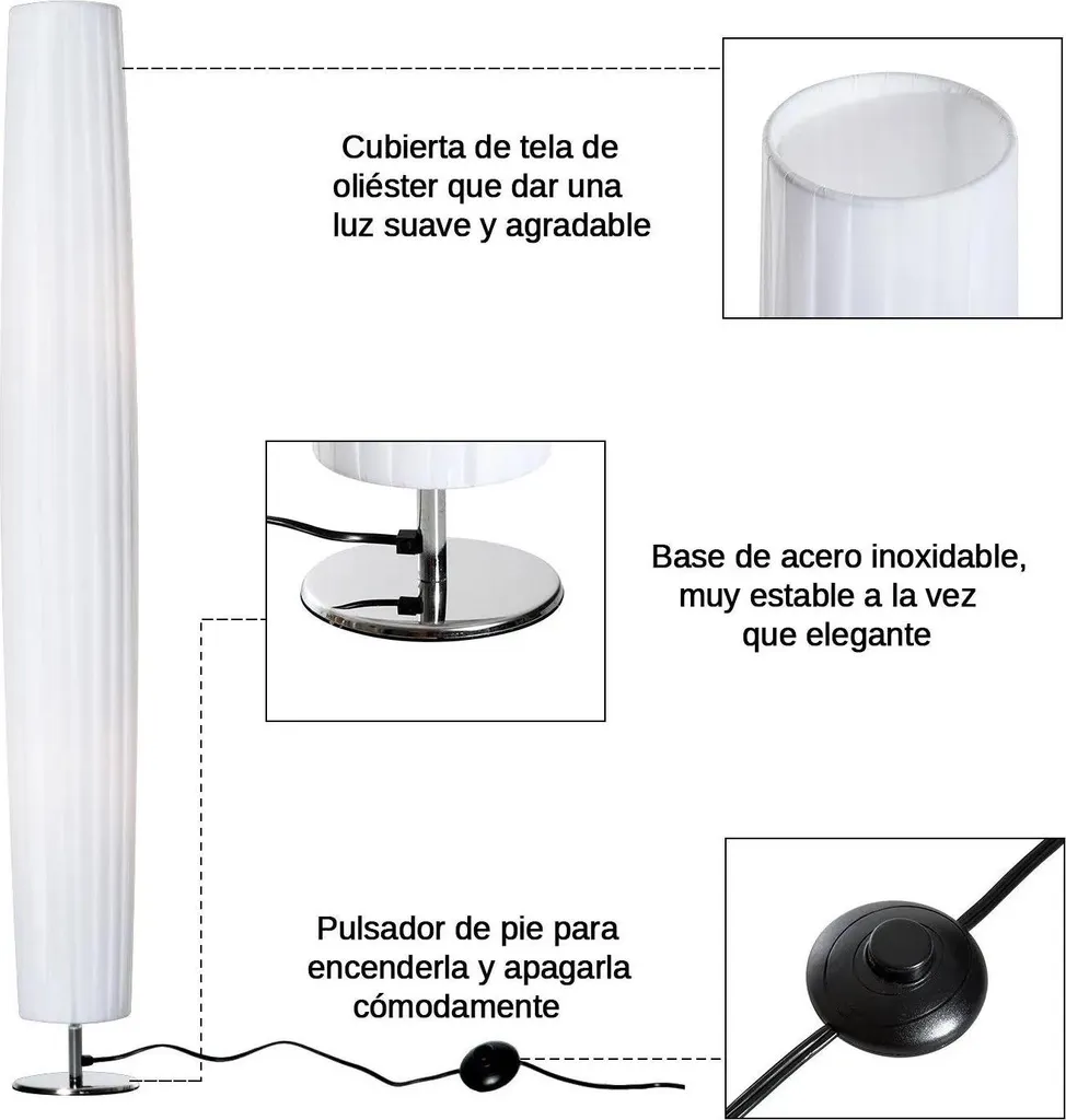 Lampadaire design en acier 120 cm - Éclairage LED variable 2000 lm - 4