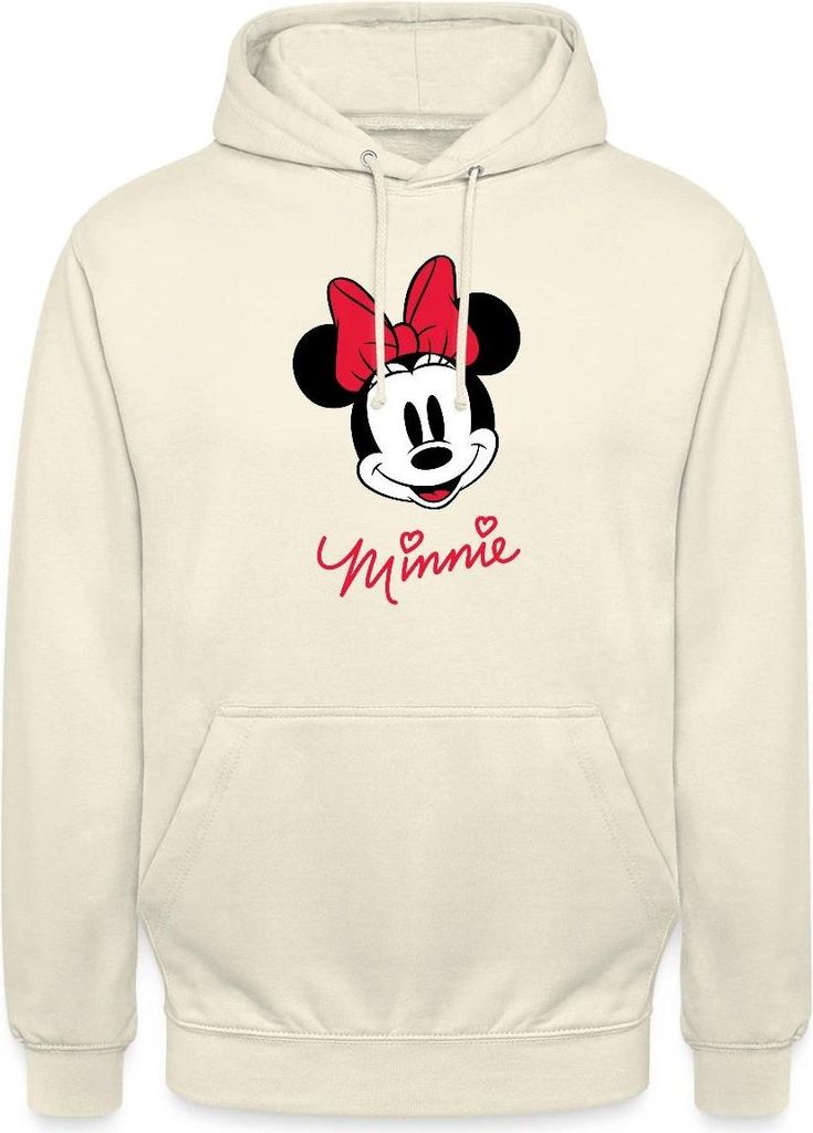 Mickey & Minnie Schriftzug Uni Hoodie, S, Vanille-Milchshake