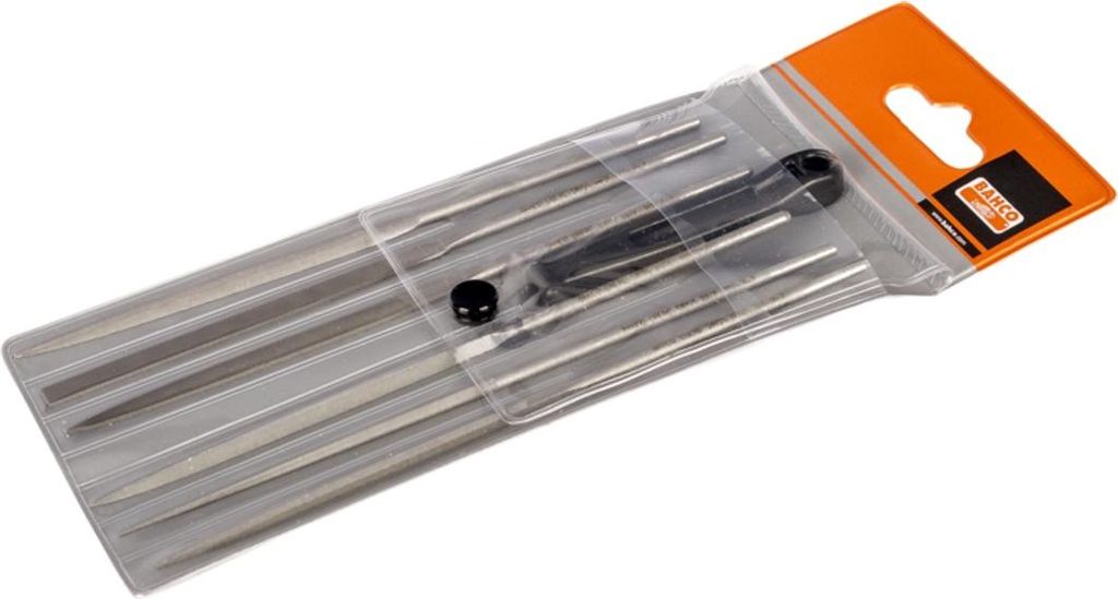 Bahco Nadelfeilensatz, Schlicht, ohne Heft 160 mm - 6-tlg., Hieb 2