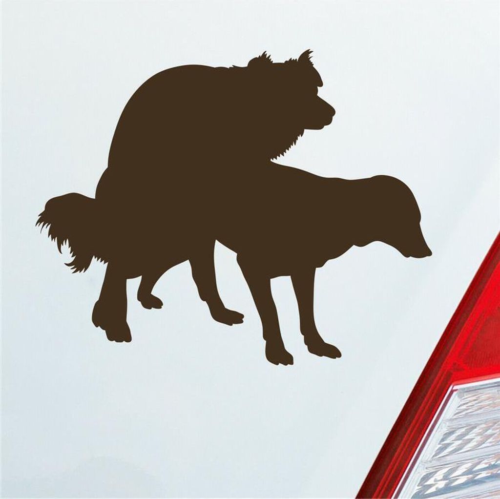 Auto Aufkleber Hunde decken Spaß Liebe Paaren Dog 12,5x10 cm Braun Sticker Heckscheibenaufkleber