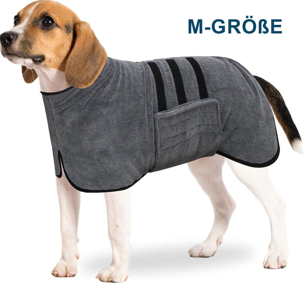 OKWISH Hundemäntel, Mikrofaser Haustier-Bademantel Schnell trocknend, Saugfähiger, leichter Bademantel für Hunde, Einfach anzuziehen, Ideal für...