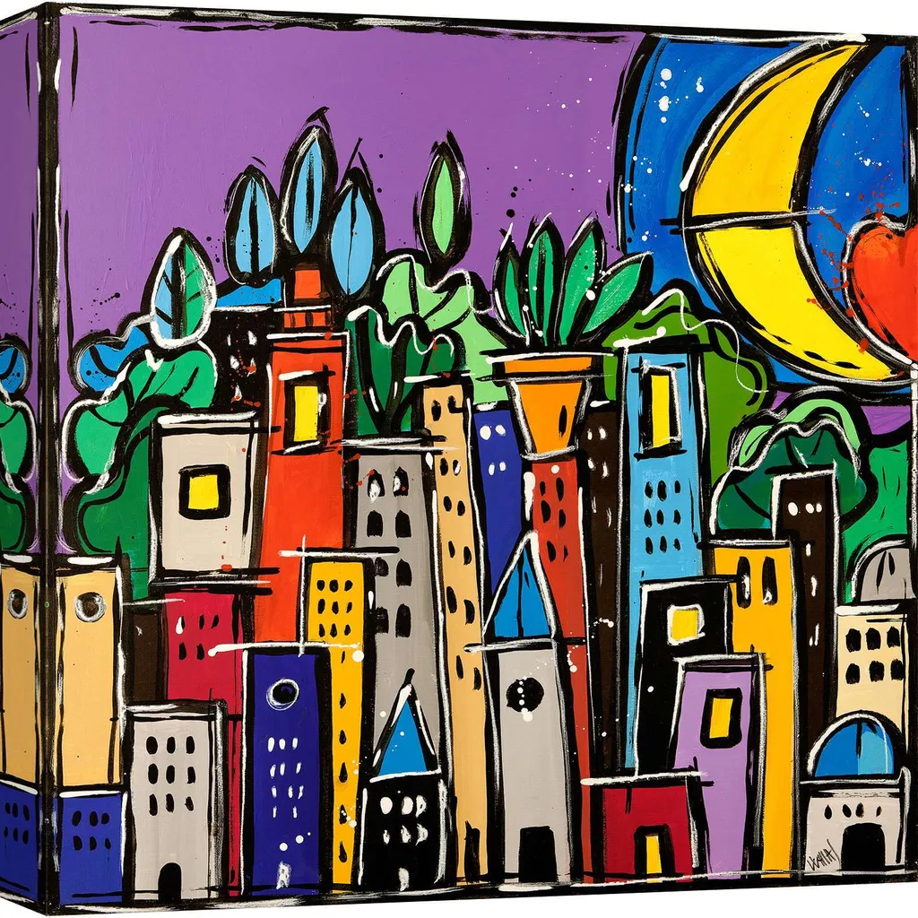 Stampa su Tela Wallas - Colorul Garden 40x40 cm | Colori Vivi per la Casa