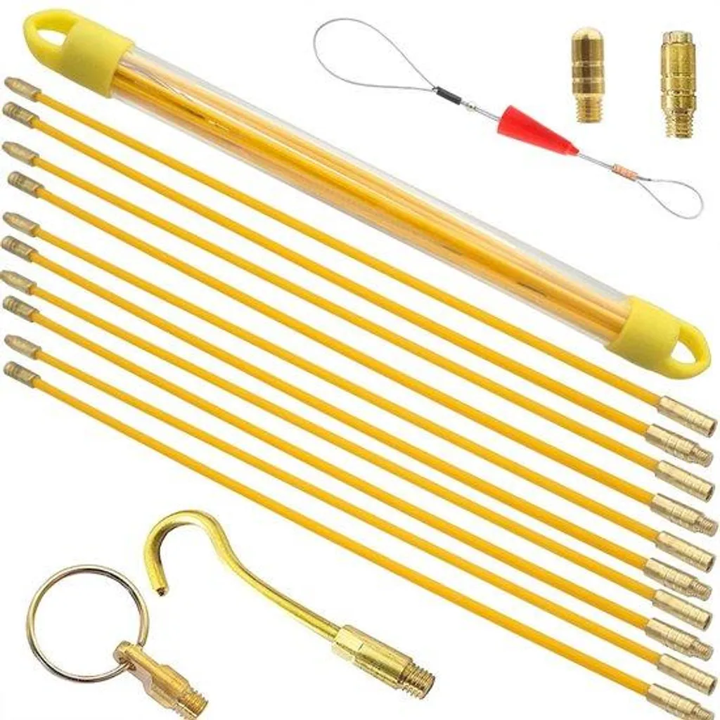 Cordon de traction 5m jaune haute résistance avec boîtier 10x50 cm