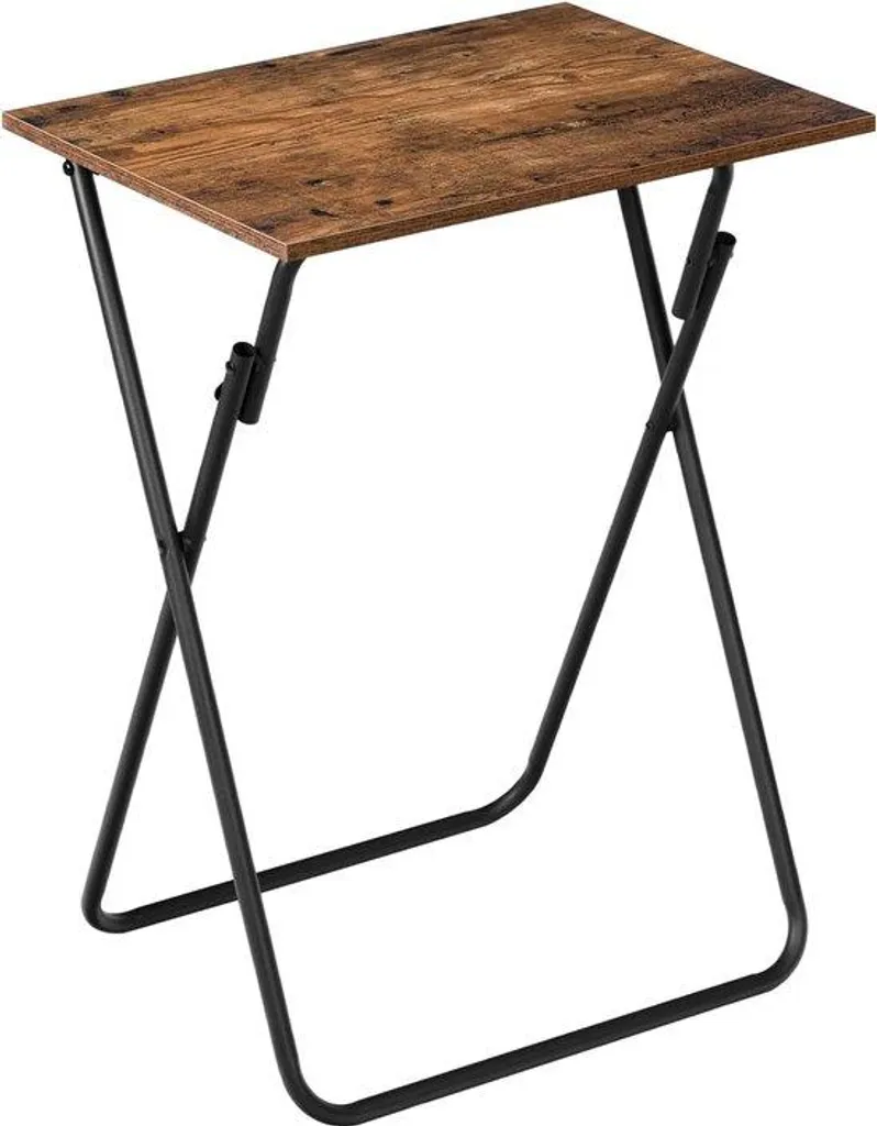 Petite table pliante marron foncé, bout de canapé bois pour salon
