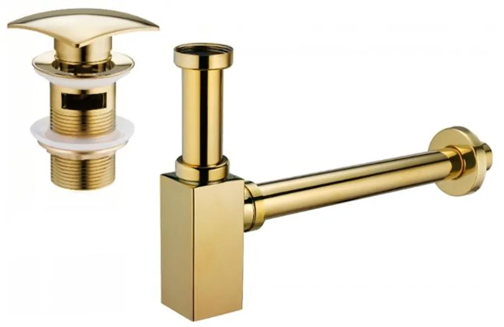 Mexen 7992660-50 Semi-sifone Quadrato Oro con Tappo Clic-Clac