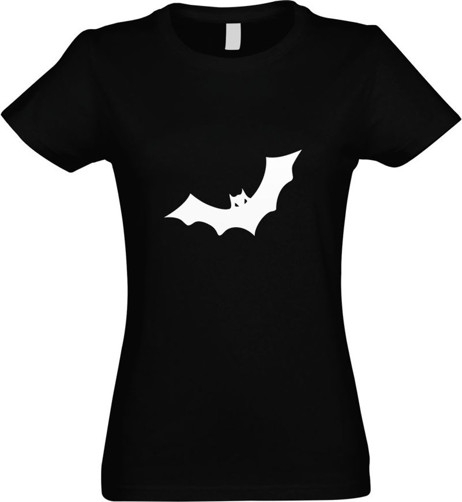 Kiwistar - T-Shirt tailliert - Damen - schwarz - Fledermaus Motiv II - mit Motiv Bedruckt - Funshirt Design - Sport - Freizeit - Damen - M