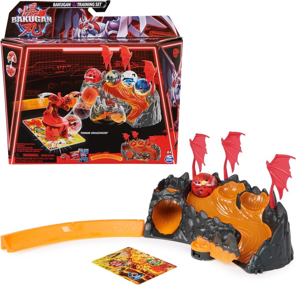 Bakugan 2023 Training Set mit Core Ball Titanium Dragonoid vom Drachen-Clan (Trainingslandschaft mit individuell zusammenstellbarer Actionfigur und...