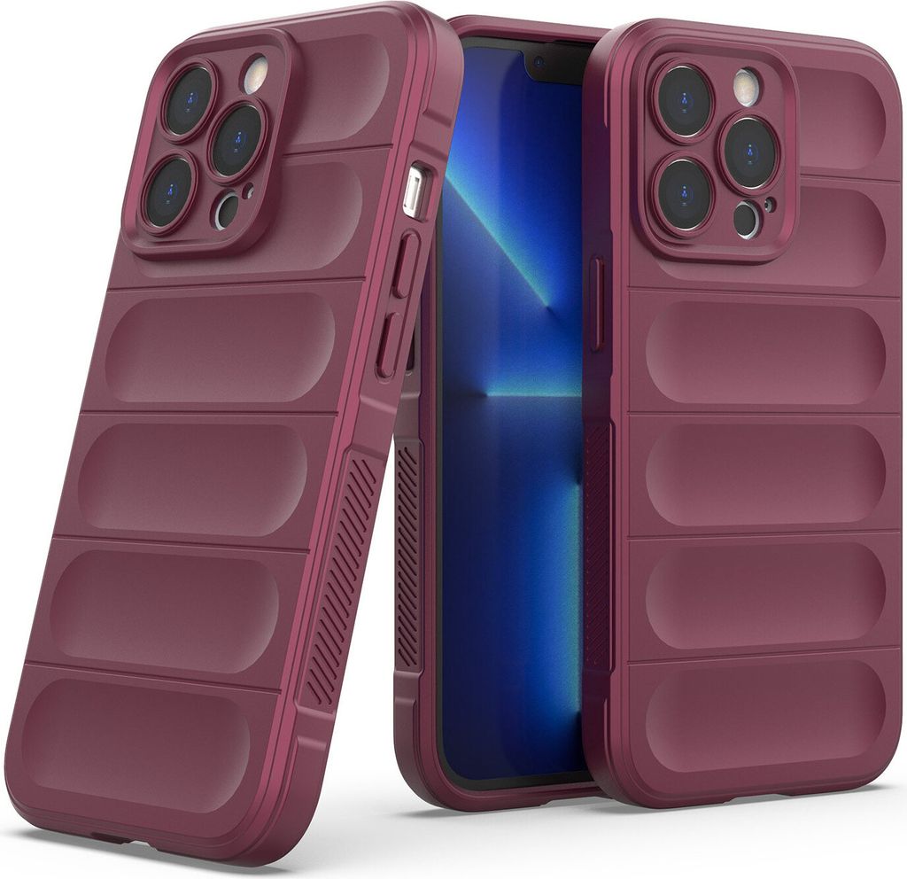 iPhone 14 Pro Hülle, Weich TPU Silikon Stossfest Anti-rutsch Schutzhülle für iPhone 14 Pro bordeaux