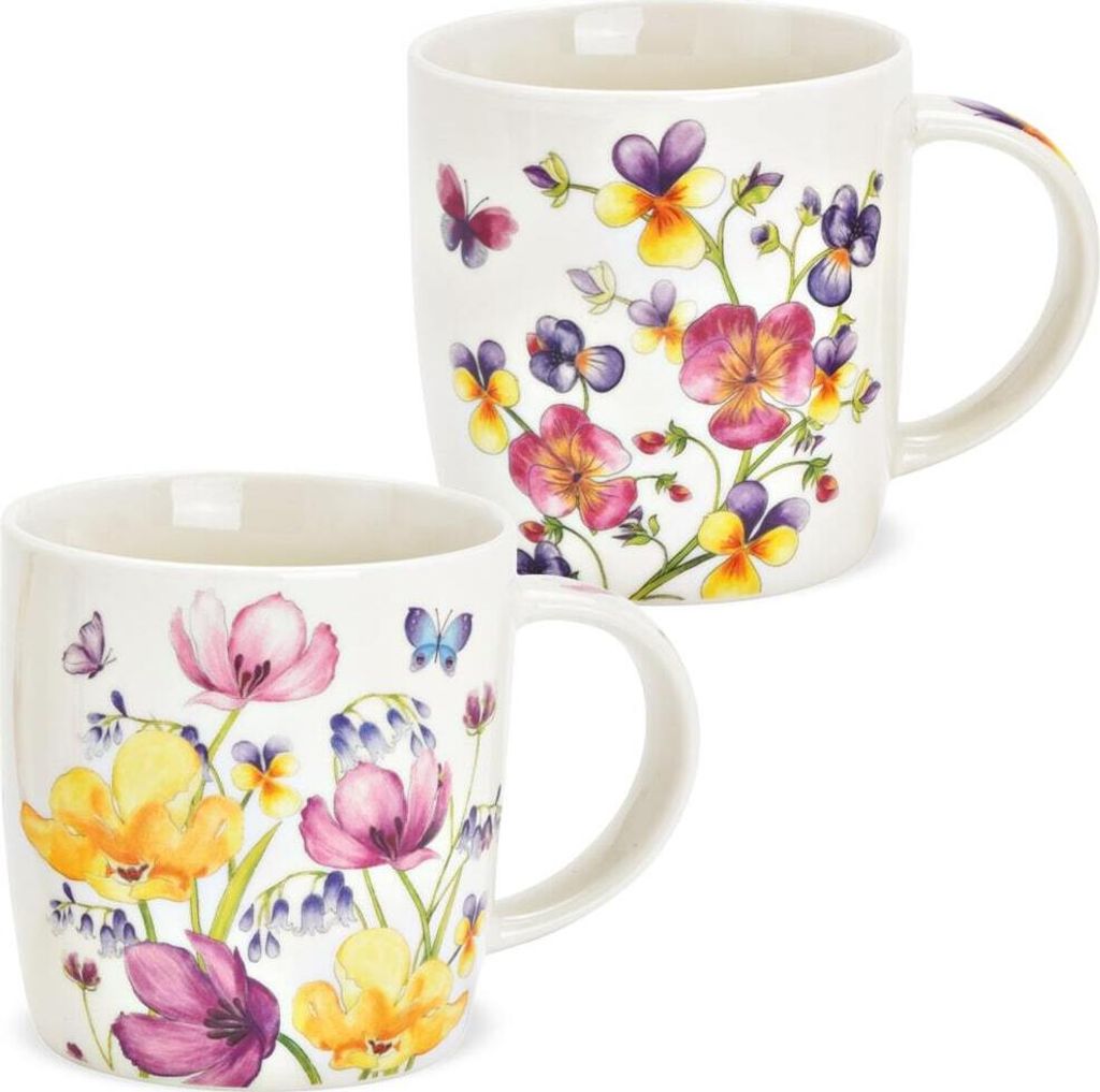 Kaffeetassen 2er Set Frühling Sommer Blumen Blüten
