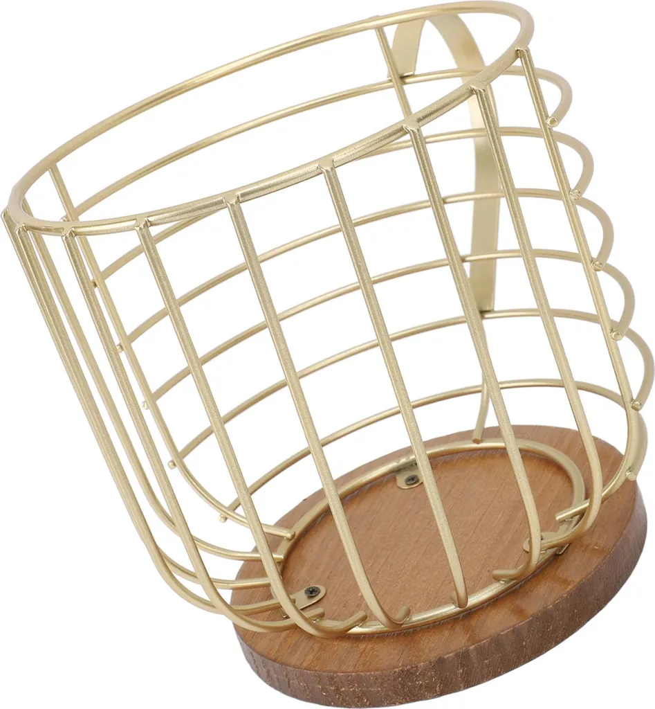 Support pour capsules de café en forme de tasse doré - Panier de rangement