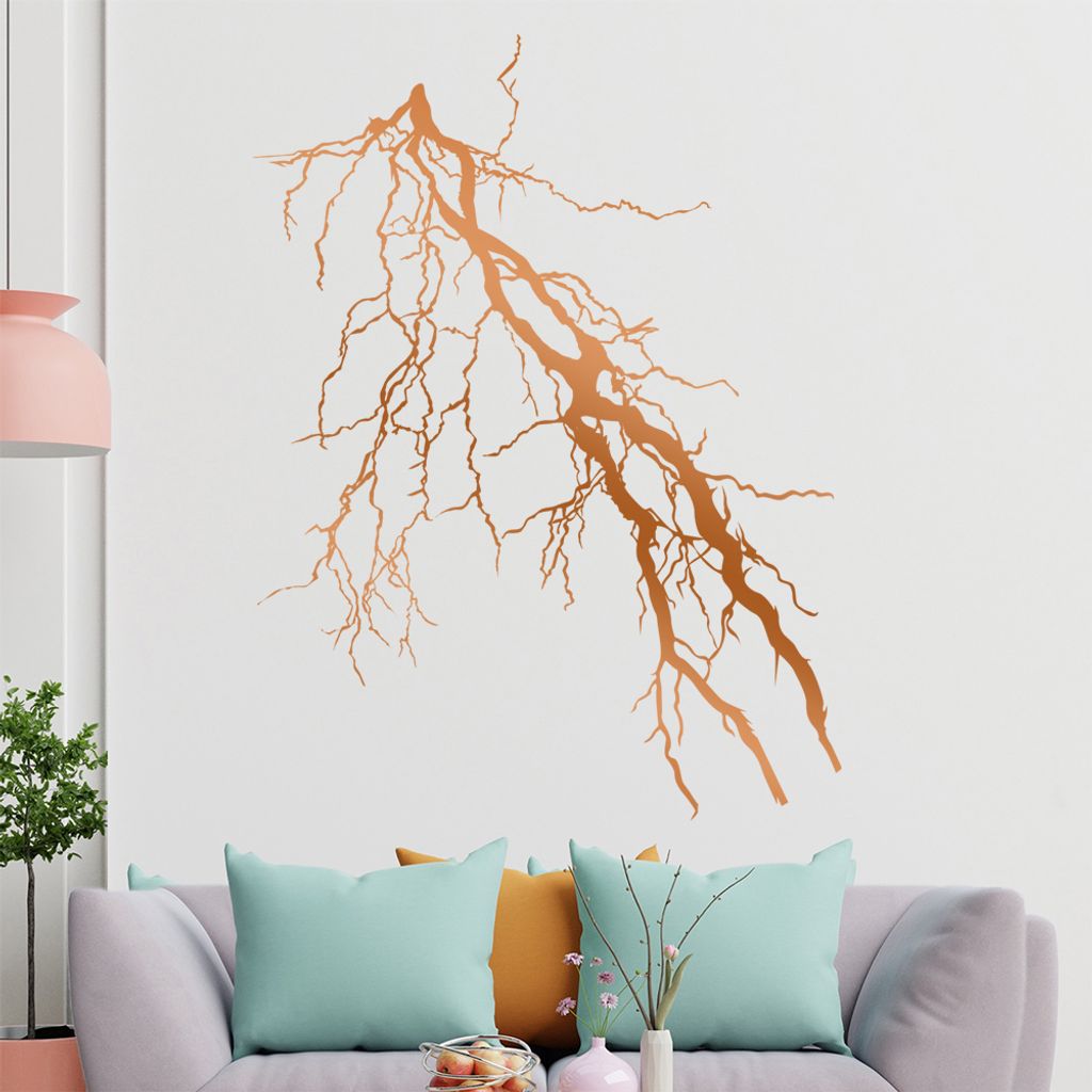 KIWISTAR Blitz Unwetter Wandtattoo in 6 Größen - Wandaufkleber Wall Sticker - Dekoration, Küche, Wohnzimmer, Schlafzimmer, Badezimmer
