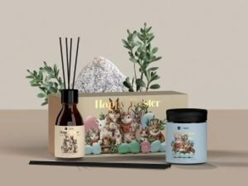 Bougie soja chocolat et bâtons Garden Party pour ambiance cocooning