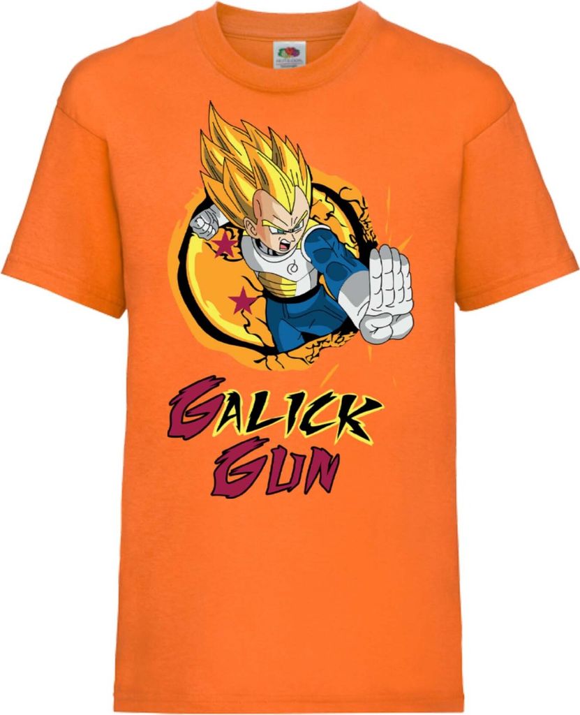 Kinder T-Shirt Dragon Anime Manga Ball Z Vegeta Galick Gun Galick Gun, 12-13 Jahr - 152 / Orange