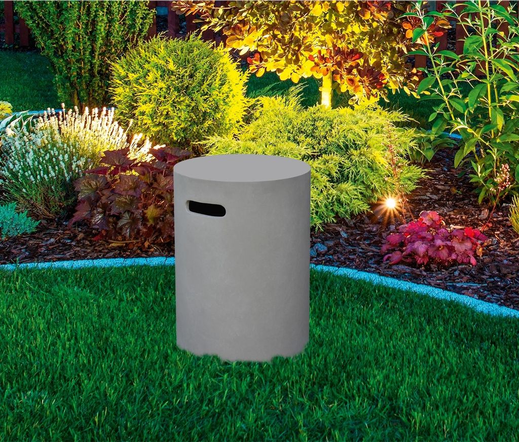 Elementi Abdeckung für Gasflaschen in Beton-Optik grau für 11 kg Gasbehälter, rund