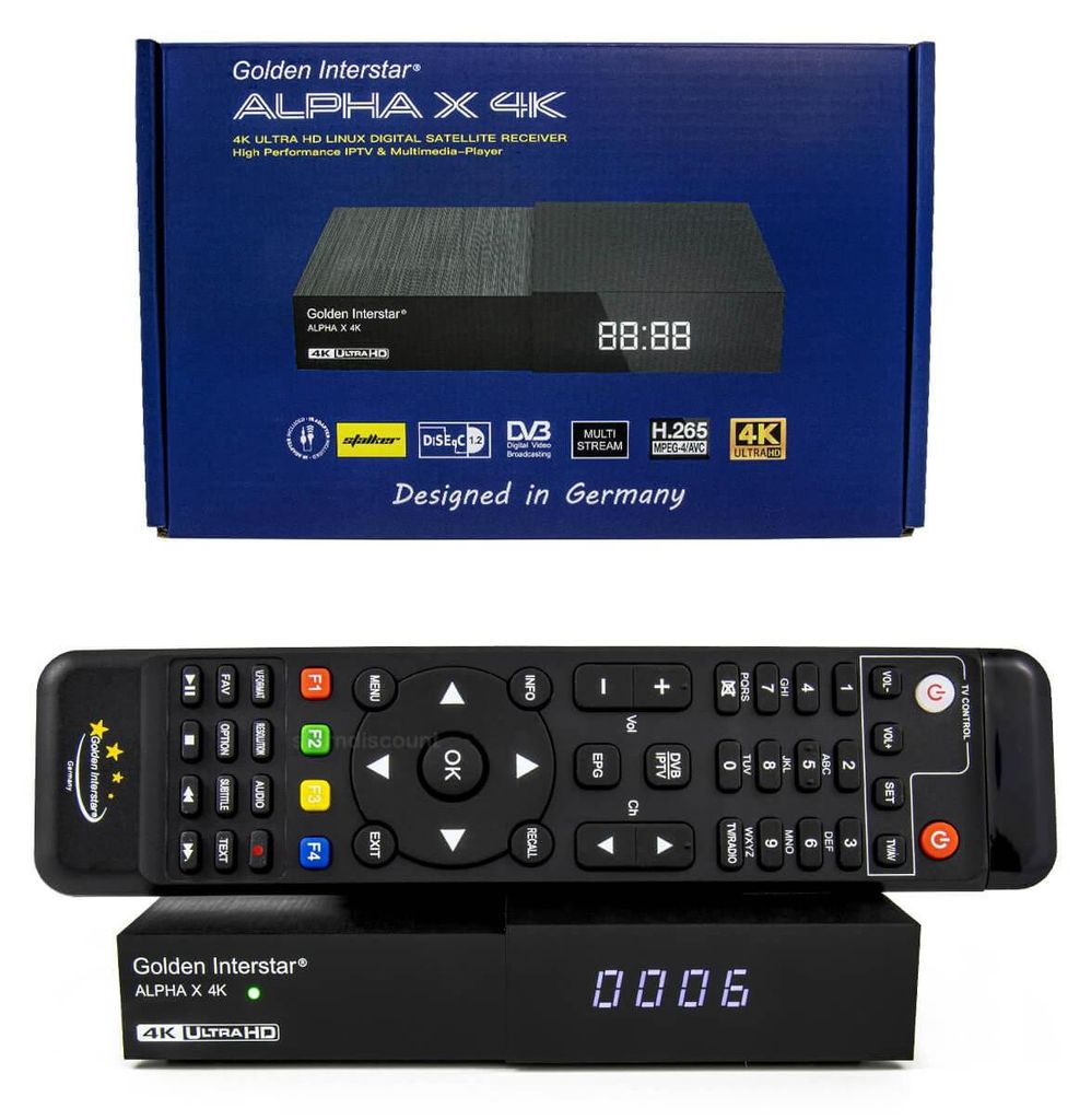 Golden Interstar Alpha X 4K Satelliten Receiver DVB-S2 Produktbild 