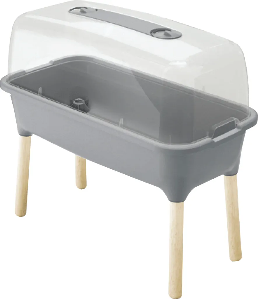 Fioriera Rialzata Prosperplast Respana 78cm | Grigio Pietra e Legno