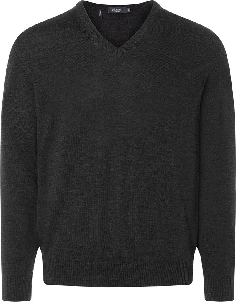 März Pullover V-Ausschnitt anthrazit Wolle
