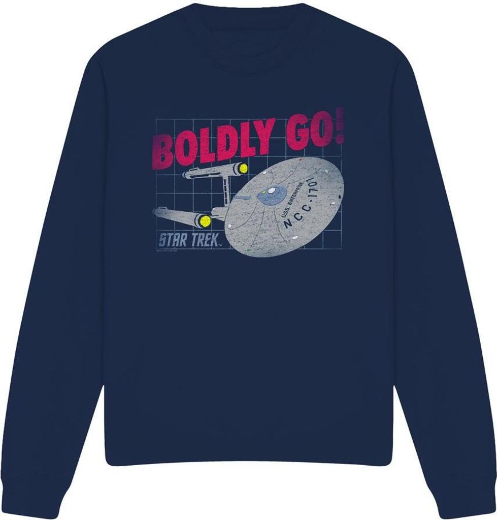Star Trek - "Boldly Go" Sweatshirt für Herren/Damen Uni TV11451 (XL) (Marineblau)