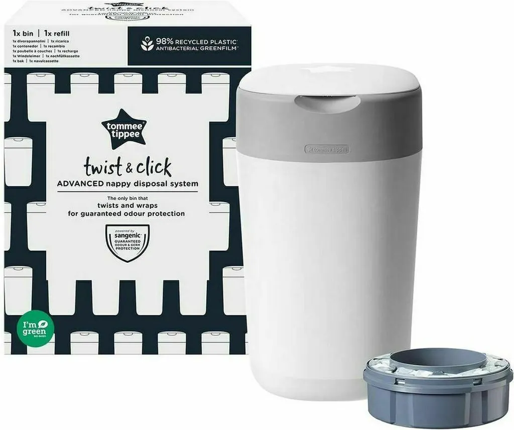 Poubelle Couches Twist and Click Advanced Antibactérienne Greenfilm