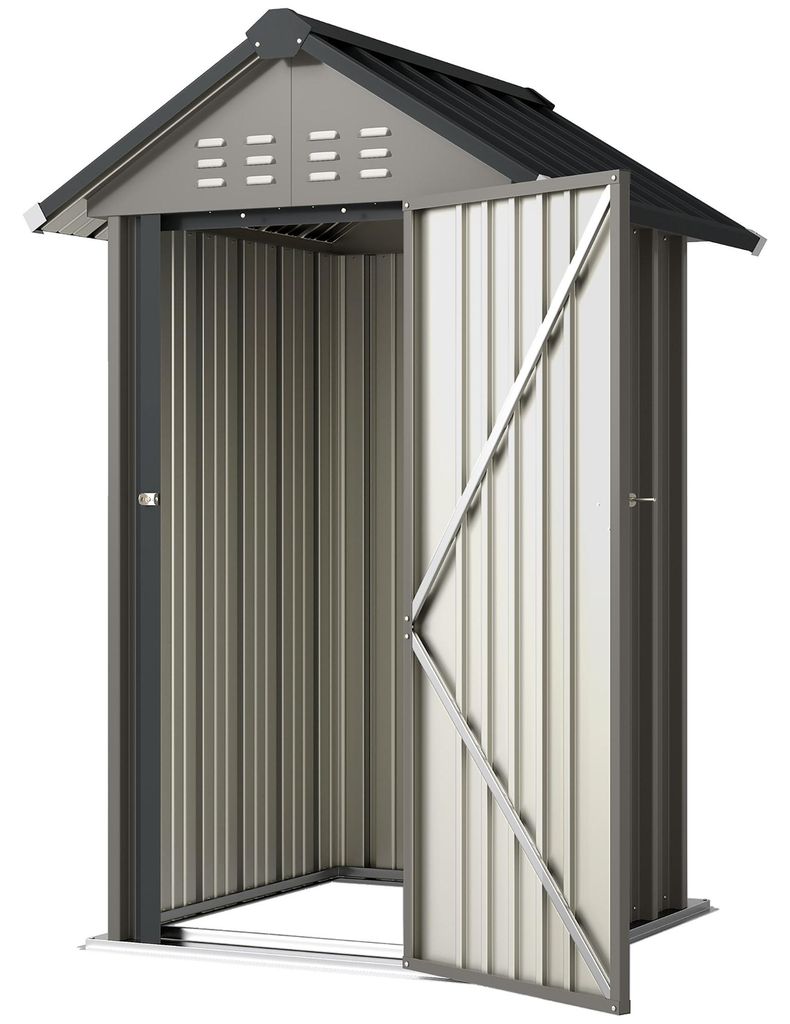 Outsunny metalen tuinhuis, 1,17 m², tuinhuis met zadeldak Productafbeelding 