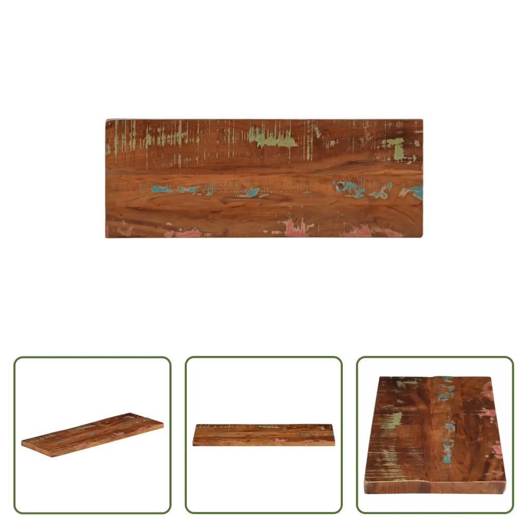 Piano Tavolo Legno Antico 80x40x3.8 cm - Ricambio Massiccio Massello