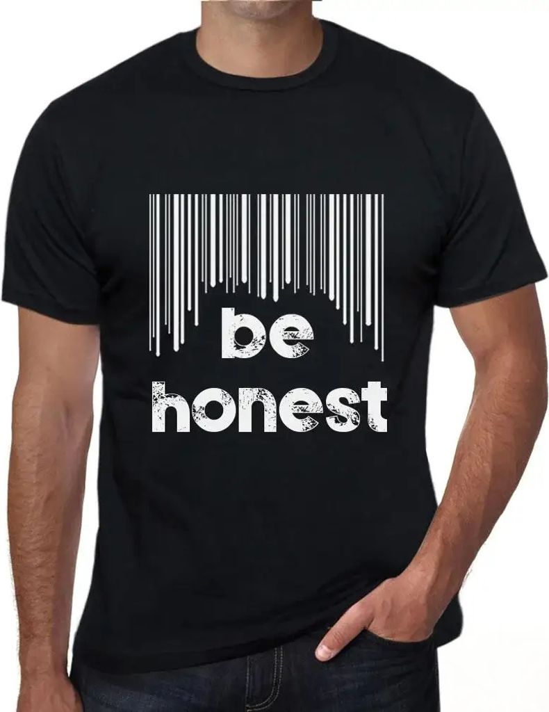 Herren Grafik T-Shirt Barcode ehrlich sein – Barcode Be Honest – Öko-Verantwortlich Vintage Jahrgang Kurzarm Lustige Druck Geburtstag Geschenk...