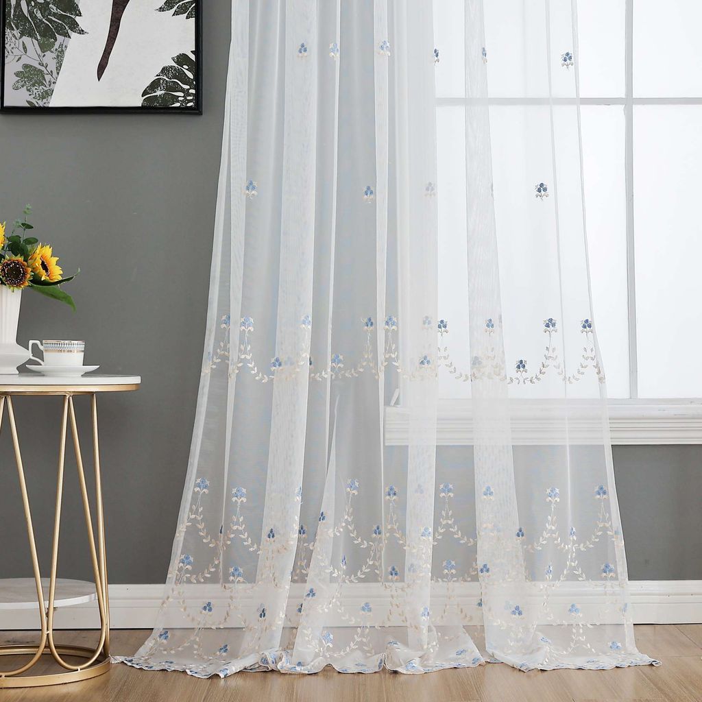 Gardine Raschel Stickerei HxB 245x200 cm Design 02 »Florenz« Multiband für Gardinenschiene und Gardinenstange Elegante Fensterdekoration, 2023200
