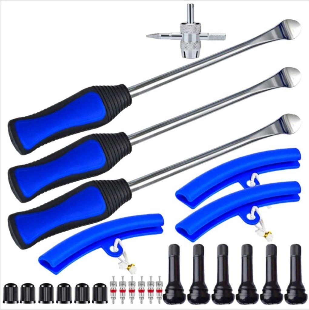 INF 11-Zoll Blau Reifenheber Set: 25-teiliges Motorrad Reifen Reparatur Set