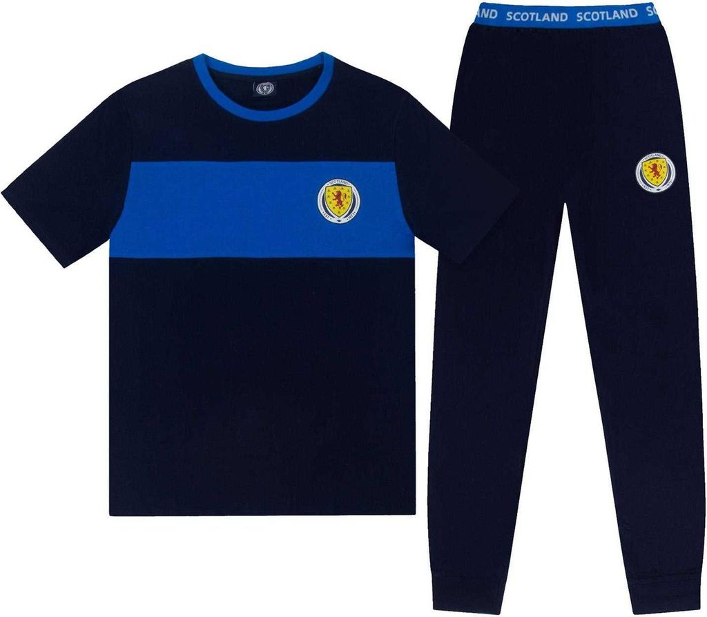 Scottish FA - Schlafanzug mit langer Hose für Herren GF1122 (XXL) (Dunkles Marineblau)