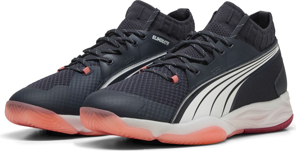 Puma Eliminate NITRO SQD Hallenschuhe Unisex parisian night weiß glowing rot Gr 42,5