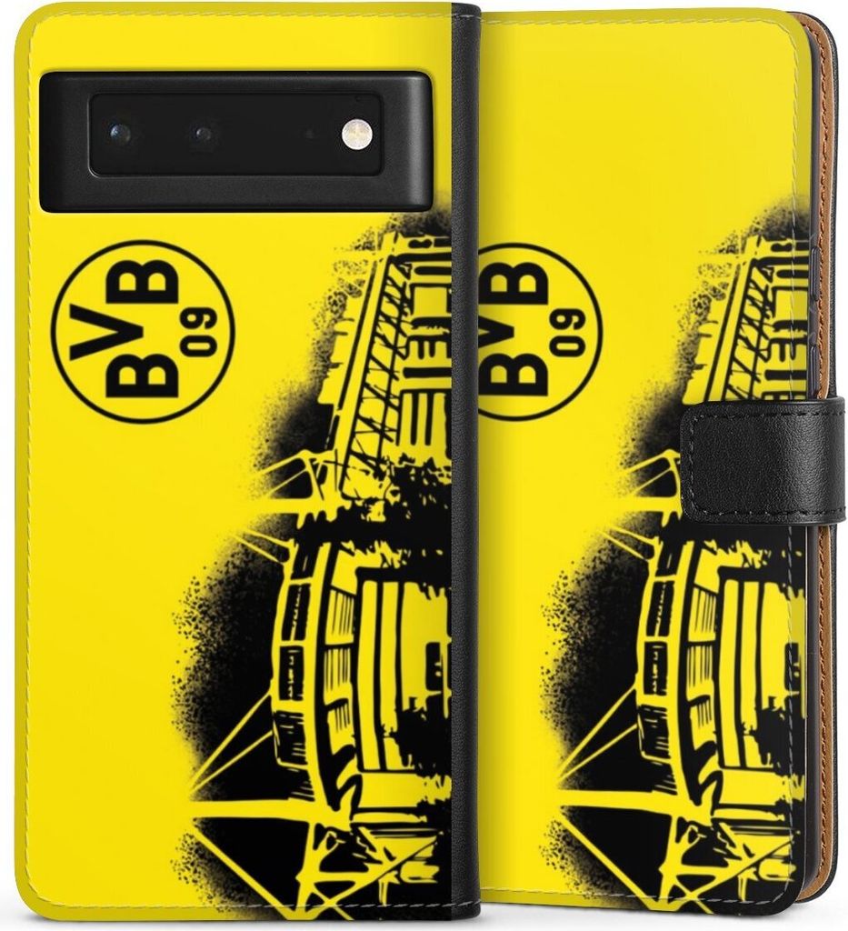 DeinDesign Klapphülle für Google Pixel 6 Handytasche Lederhülle Tasche BVB Borussia Dortmund Stadion