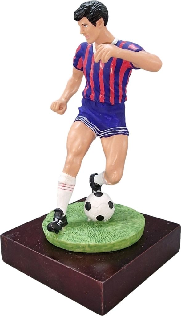Fußball Fußballspieler mit Ball Fußballer rot-blau 18cm