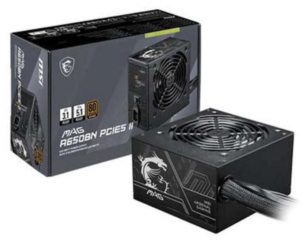 MSI MAG A650BN PCIE5 II Netzteil 650 W 20+4 Pin ATX Schwarz