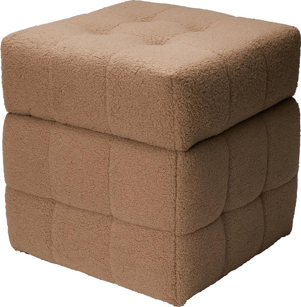 Pouf mit Stauraum SQUARE, Bouclé, 38 x 38 x 37 cm