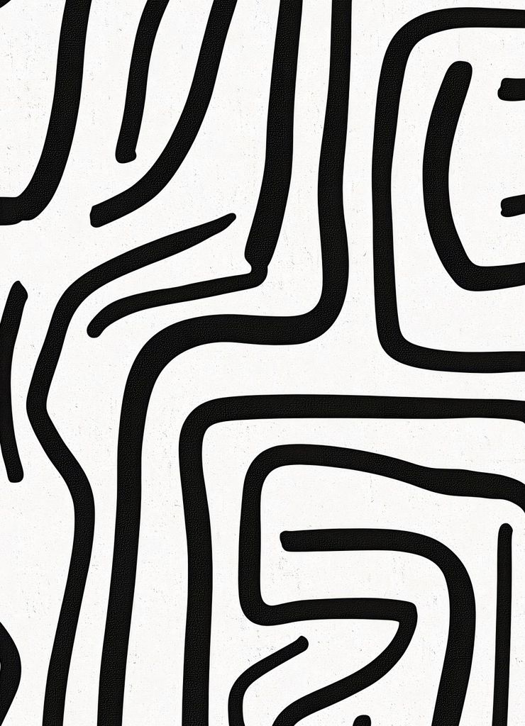 Poster 13x18cm Linientreu Minimalistisch, Skandinavischer Stil Interieur, Boho