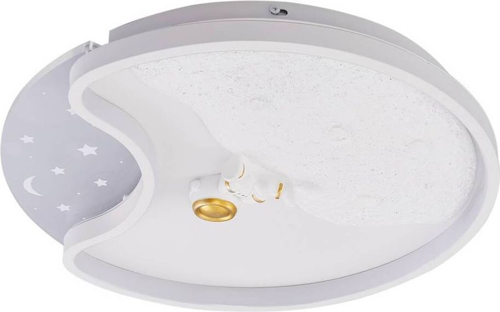 Lindby LED-Deckenleuchte Kosmo, 40 cm, weiß, Metall, Mond