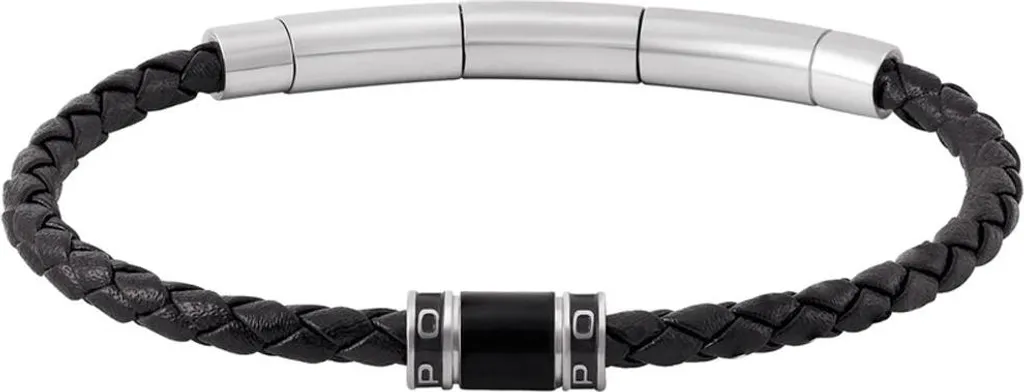 Bracelet Homme Police PEAGB0079401 Noir en cuir et acier inoxydable