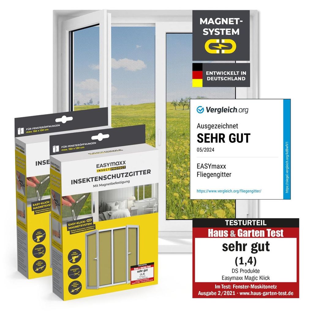 EASYmaxx Fliegengitter für Fenster mit Magic Click | Produktbild 