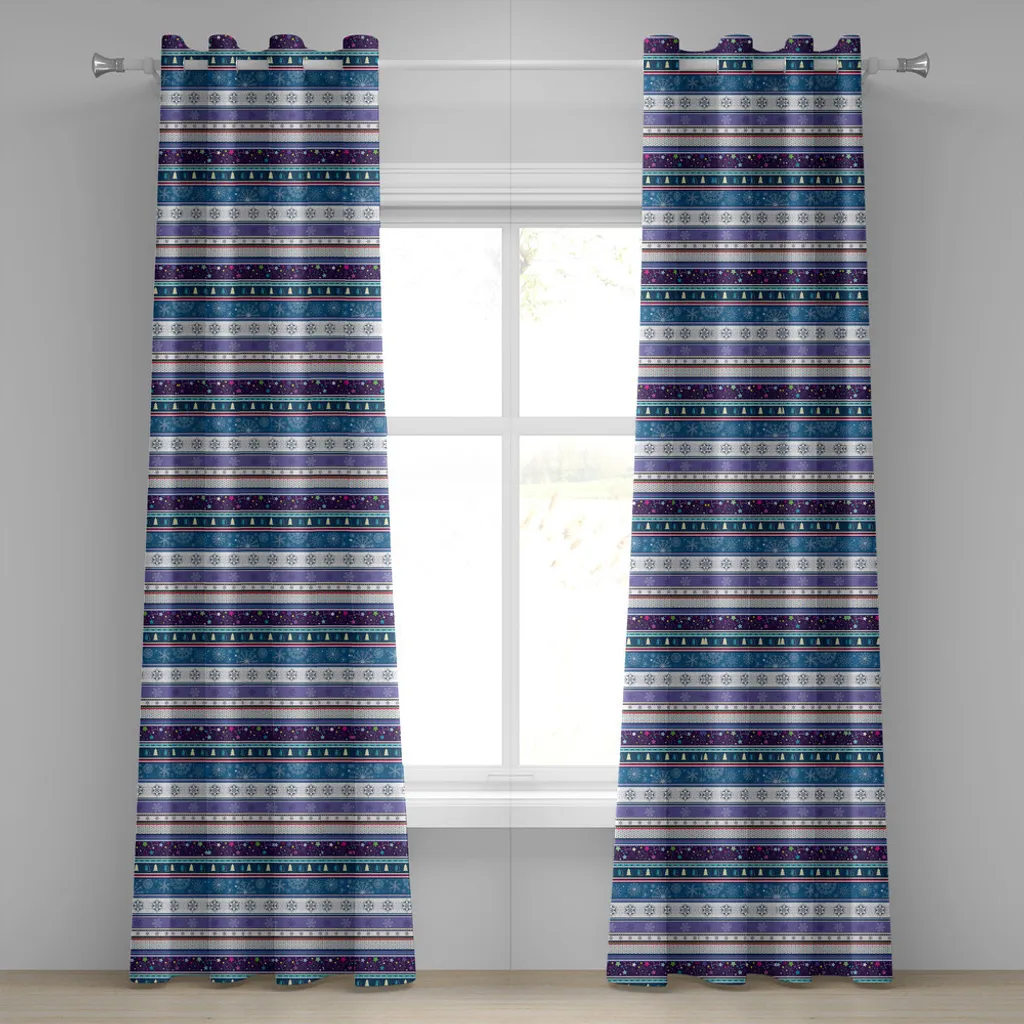 Rideaux décoratifs de Noël motif étoiles et flocons 2 panneaux 280x225