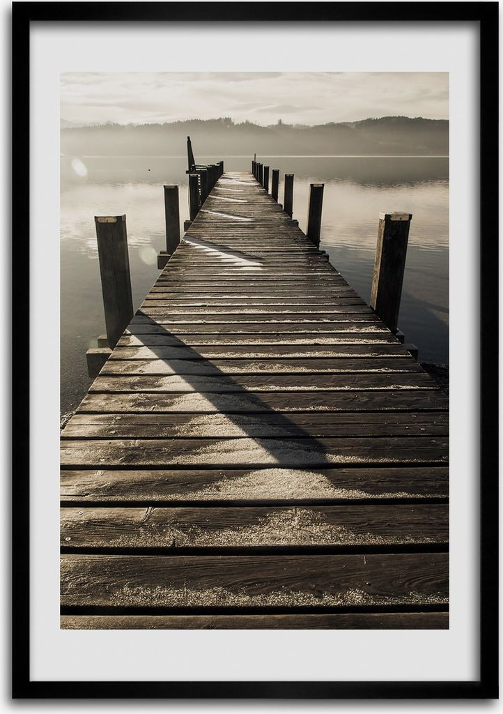 Bild - Bilderrahmen - Foto - 70 cm x 100 cm - MDF - Rahmen - Wandkunst - Hölzerner Pier