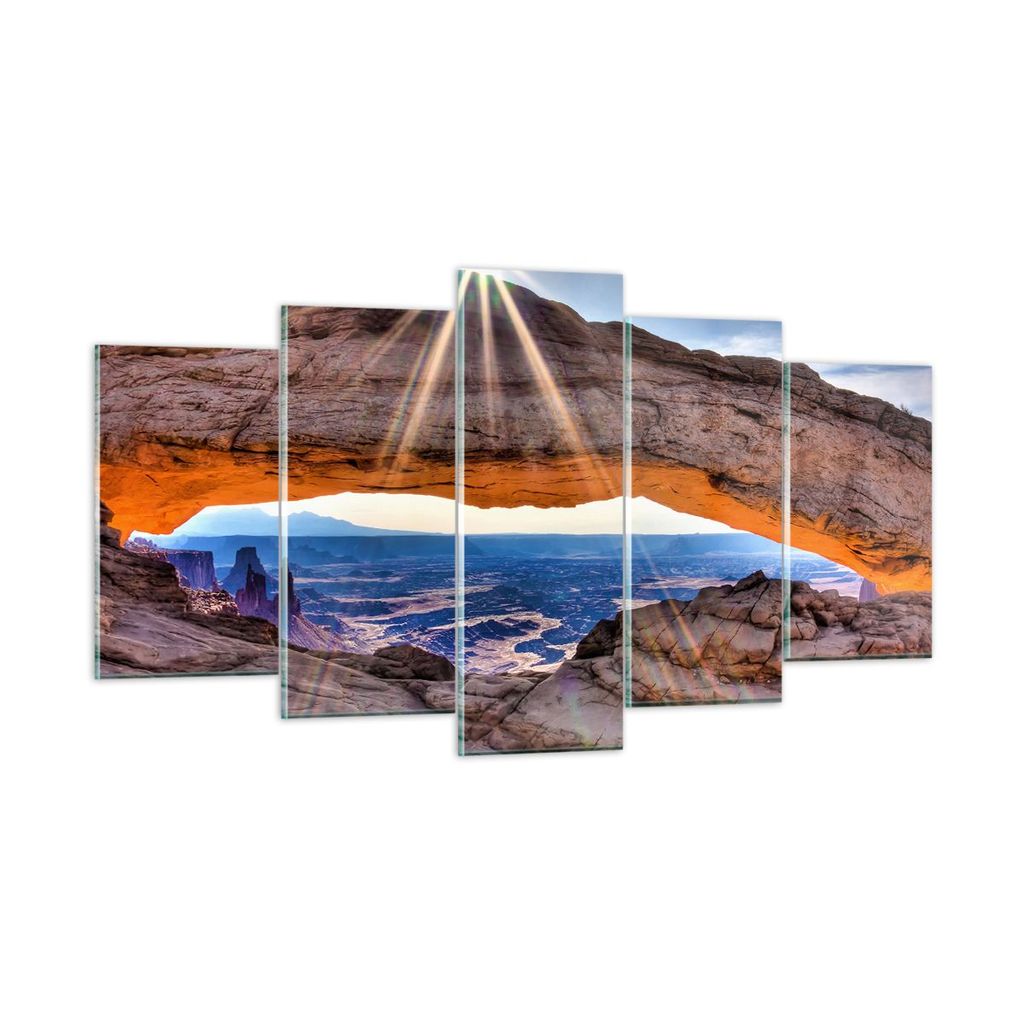 Bilder auf glas - Felsen Ansicht Landschaft - 160x85cm - Glasbilder - Wandbilder - Kunstdruck - zum Aufhängen bereit - Wanddekoration aus Glas - G...