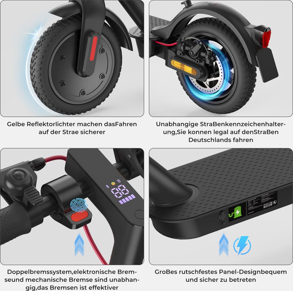 E Scooter mit Straßenzulassung, 30km Reichweite, 8,5 Zoll Produktbild 6